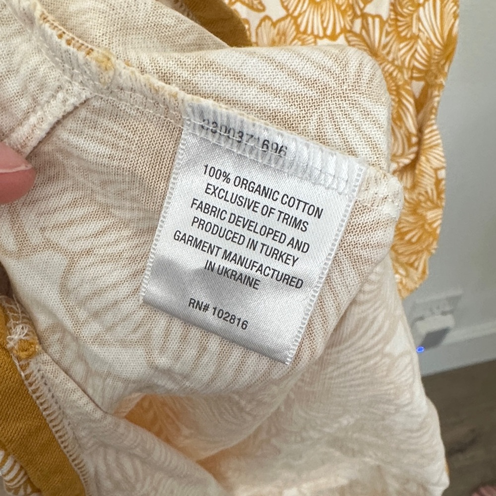 Garnett Hill Organic Cotton Floral Wrap Dress Yellow White spring summer XL soft - Picture 5 of 6